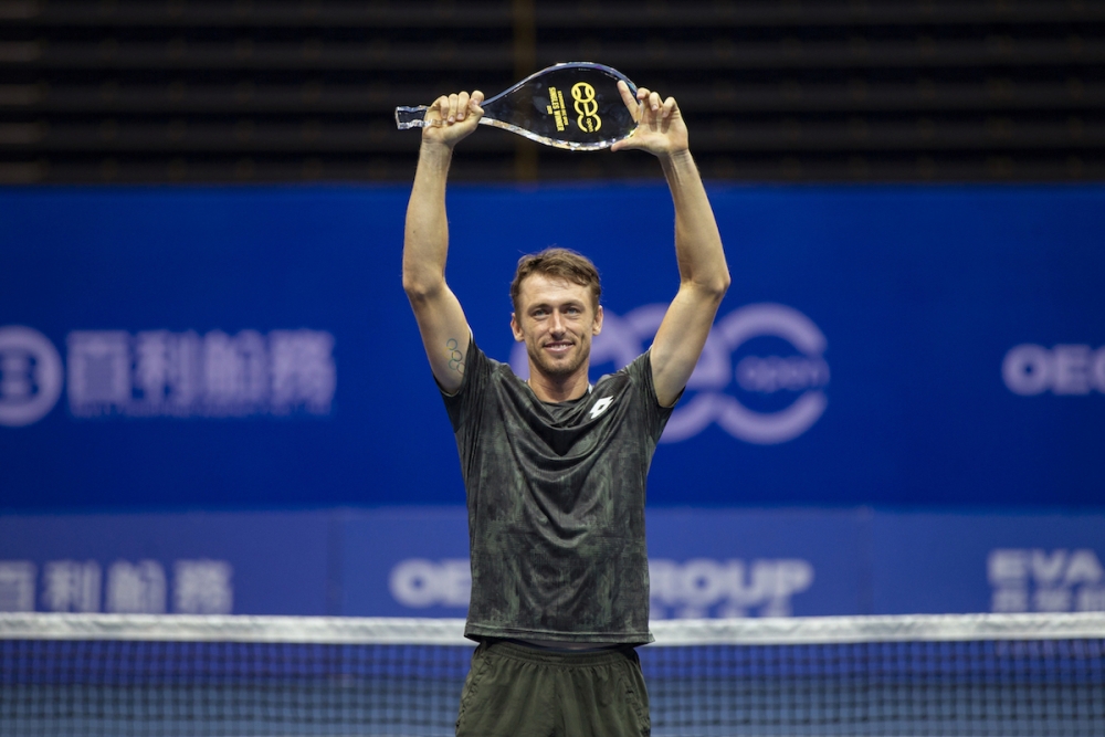 高雄海碩網球公開賽每年都吸引世界頂尖好手前來參賽，圖為2019單打冠軍John Millman。海碩整合行銷提供。