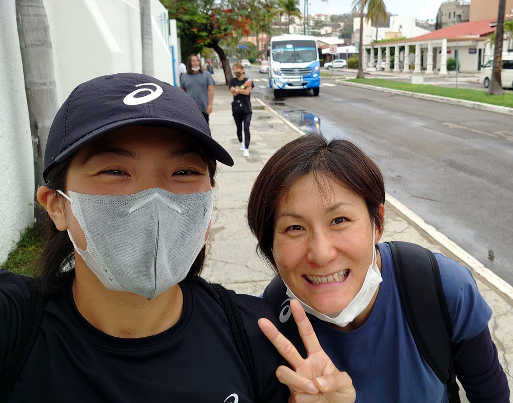 張綺文(左)和比過三次奧運的日本選手Ide Juri。