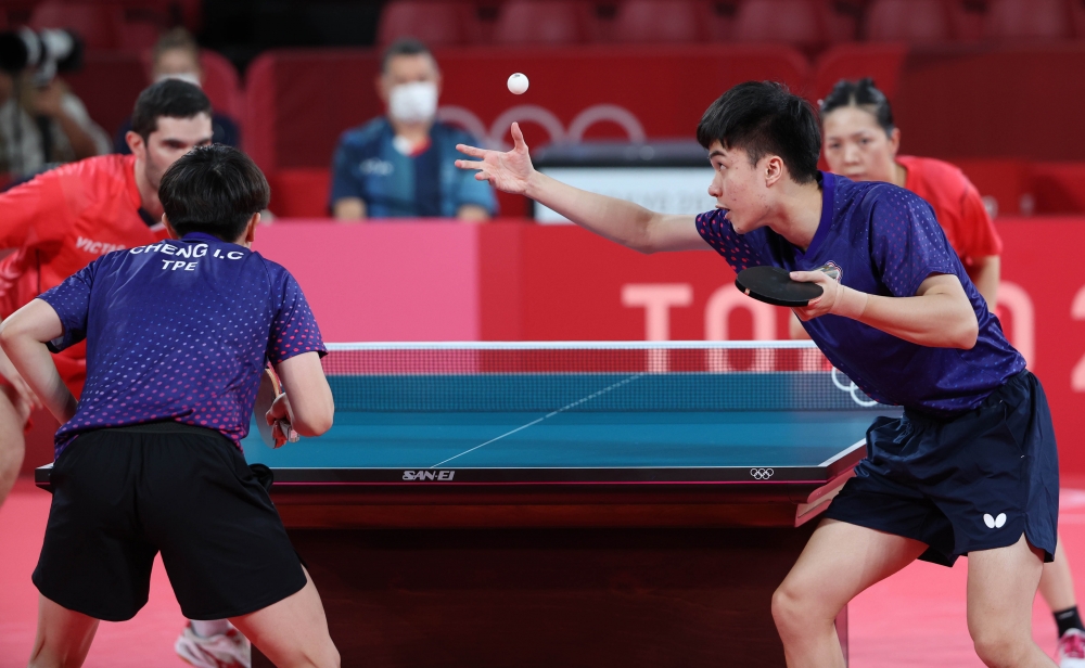 黃金混雙鄭怡靜／林昀儒勇奪東京奧運桌球混雙銅牌。體育署提供。