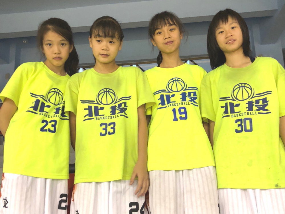 北投確定挑戰JHBL甲級的4俠女葉睿芙（左起）、陳柔安、韓允溱、李欣芮。大會提供。