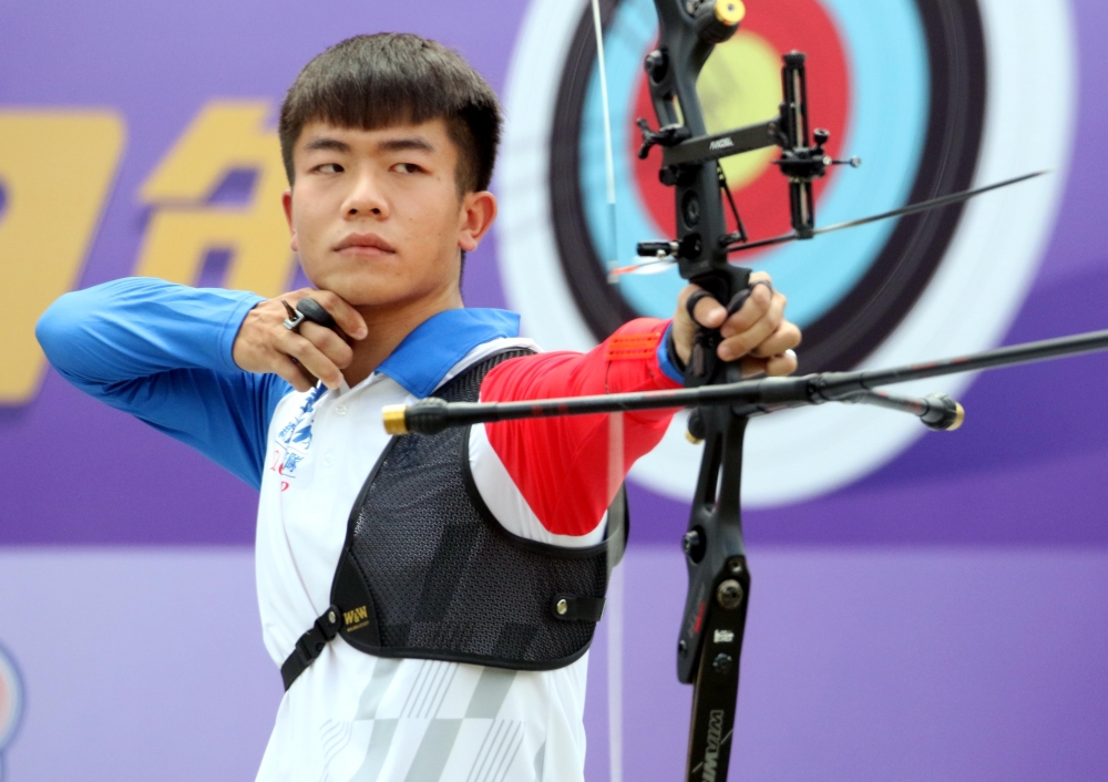 新竹愛山林鄧宇成。中華企業射箭聯盟／提供。