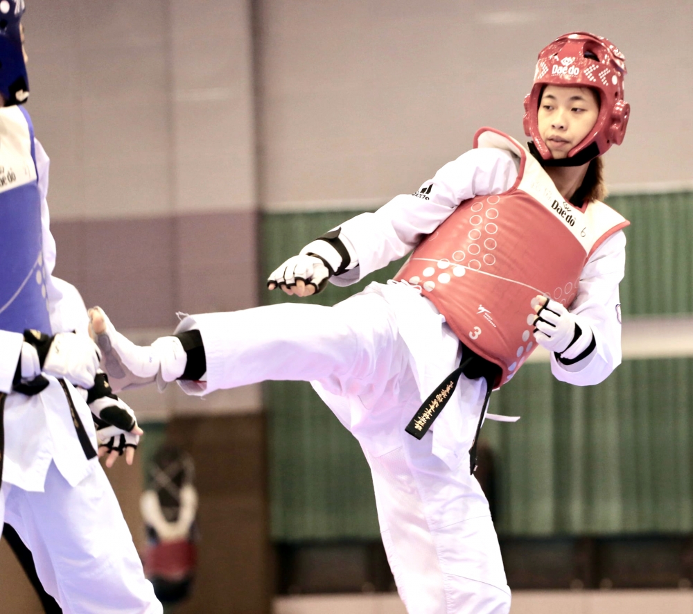 183公分的「長腿靚妹」羅嘉翎為我國踢下第四張東奧門票。圖／中華跆拳道培訓隊粉專。