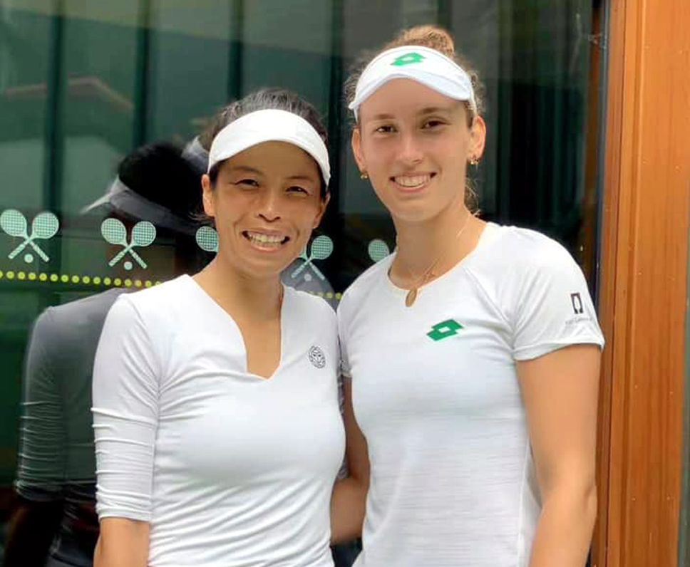 謝淑薇勇闖溫網女雙四強，距第三座溫網金盃僅兩步之遙。圖／謝淑薇粉專。