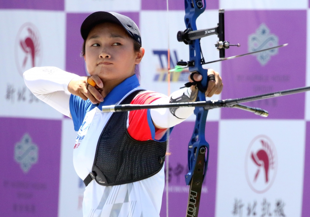 新竹市愛山林隊林詩嘉表現出色。中華企業射箭聯盟／提供。