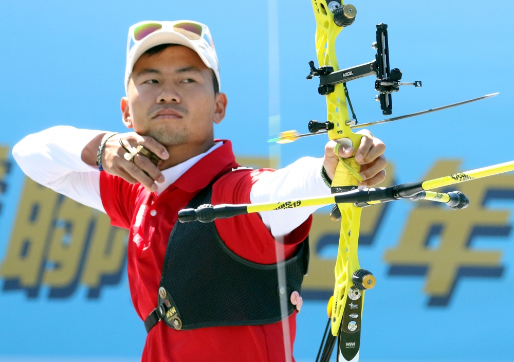 中華射箭隊魏均珩。資料照片　林嘉欣／攝影。