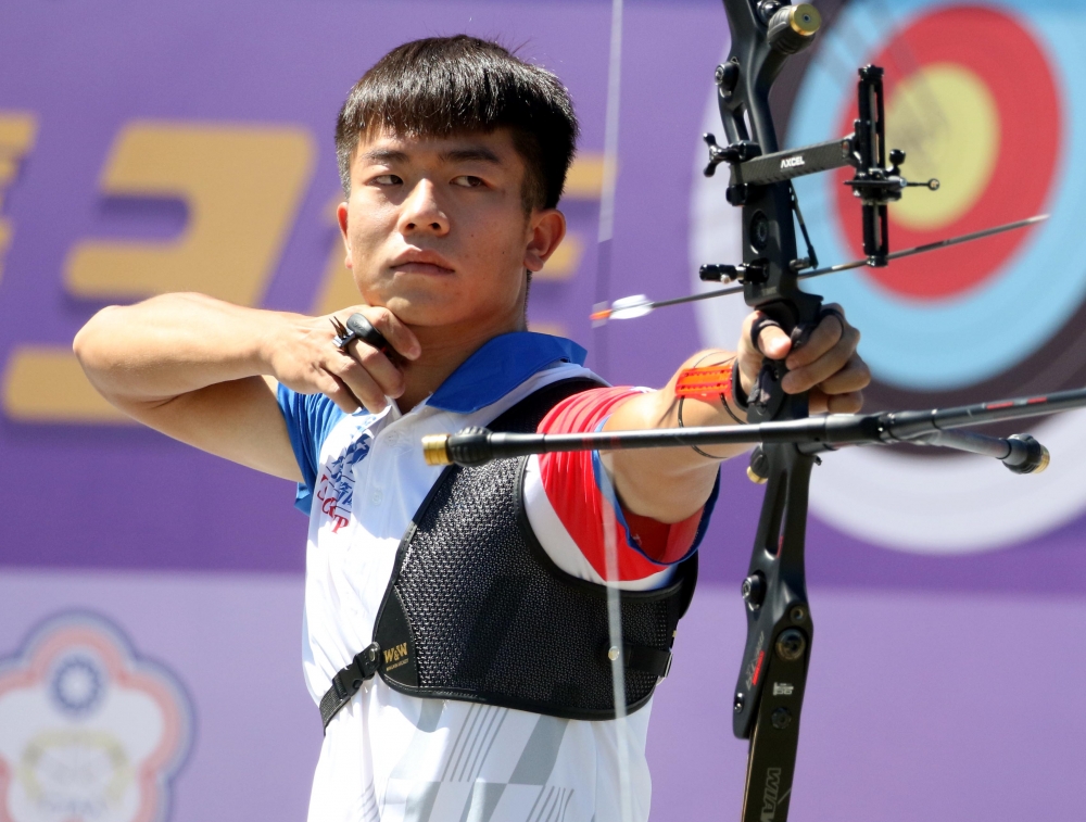 新竹市愛山林鄧宇成。中華企業射箭聯盟／提供。