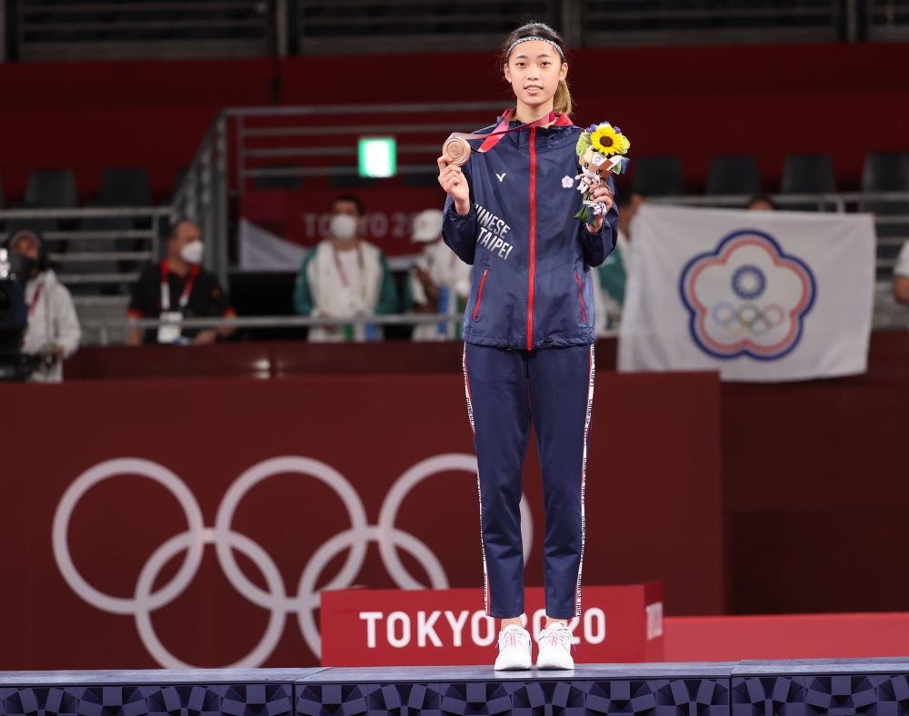 羅嘉翎勇奪東京奧運跆拳道女子57公斤級銅牌。體育署提供。