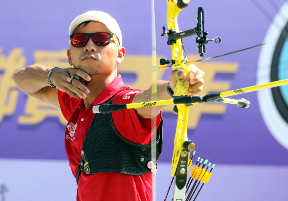 寒舍集團魏均珩勝率百分百。中華企業射箭聯盟／提供。